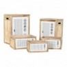 Laundry basket DKD Home Decor Natural paulownia wood (40 x 30 x 55 cm) (5 pcs) - Article for the home at wholesale prices
