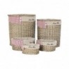 Baskets DKD Home Decor Naturel Polyester wicker (51 x 37 x 56 cm) (5 pcs) - Article for the home at wholesale prices