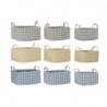 Set de basket DKD Home Decor Polyester Aluminium (40 x 30 x 20 cm) (3 Unités) - Article pour la maison à prix de gros