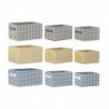 Set de basket DKD Home Decor Polyester Aluminium (32 x 24 x 18 cm) (3 Unités) - Article pour la maison à prix grossiste