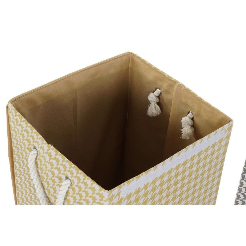 Panier à linge DKD Home Decor Pied de coq Polyester (36 x 36 x 55 cm) (3 Unités) - Article pour la maison à prix de gros
