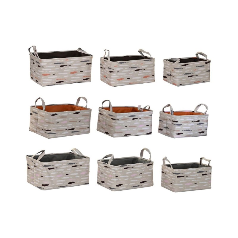 Basketball set DKD Home Decor Brown Grey Orange Polyester (40 x 30 x 20 cm) (3 Units) - Article for the home at wholesale prices