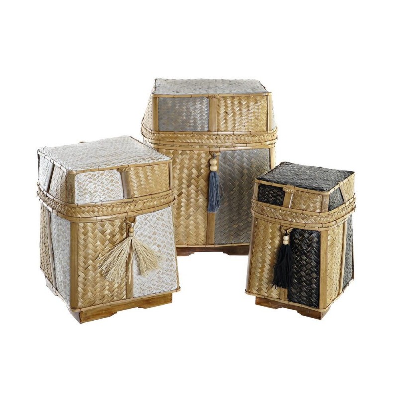 DKD Home Decor Natural Bamboo basketball set (3 pieces) (32 x 32 x 40 cm) - Article for the home at wholesale prices