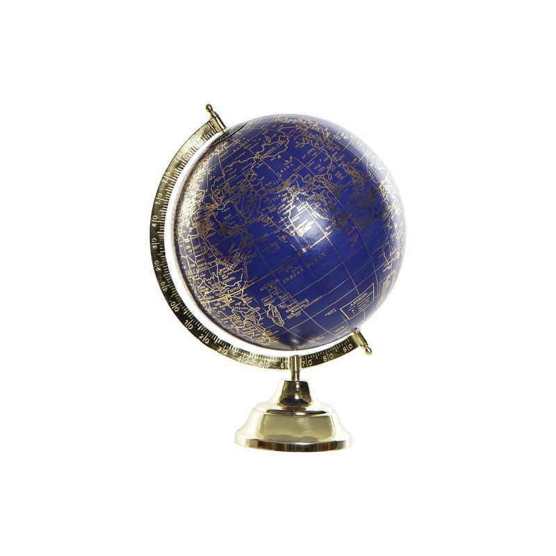 Globe terrestre DKD Home Decor Bleu Doré Métal (27 x 25 x 36 cm) - Article pour la maison à prix grossiste