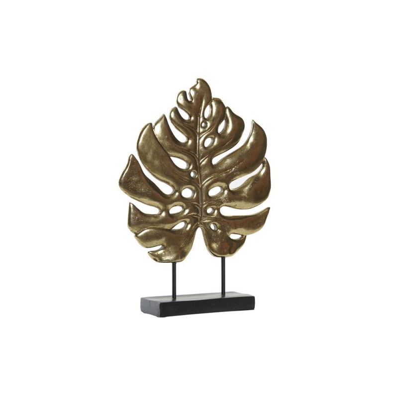 Decorative Figurine DKD Home Decor Black Gold Metal Resin Plant Leaf (25.5 x 6 x 34 cm) - Article for the home at wholesale prices