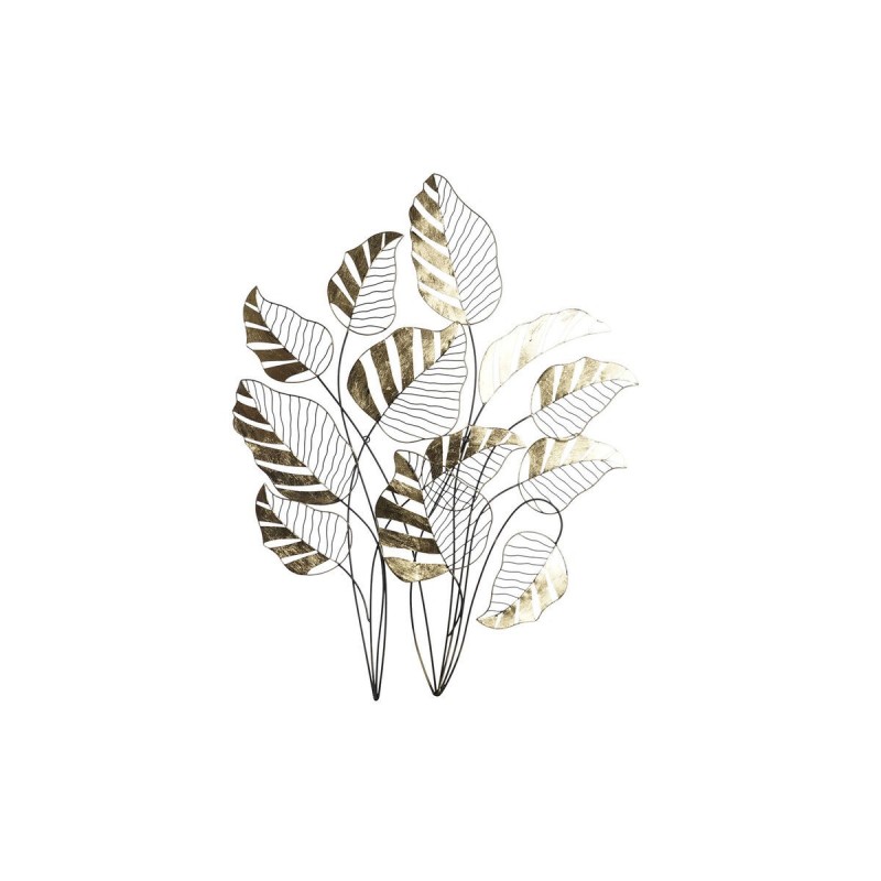 Wall decoration DKD Home Decor Black Gold Metal Plant leaf (77 x 2.5 x 103 cm) - Article for the home at wholesale prices