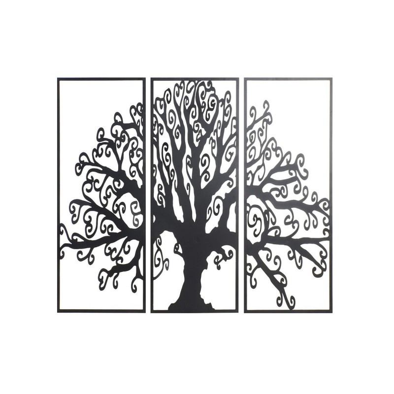 Wall decor DKD Home Decor 3 Units Black Metal Tree (105 x 1.3 x 91 cm) - Article for the home at wholesale prices