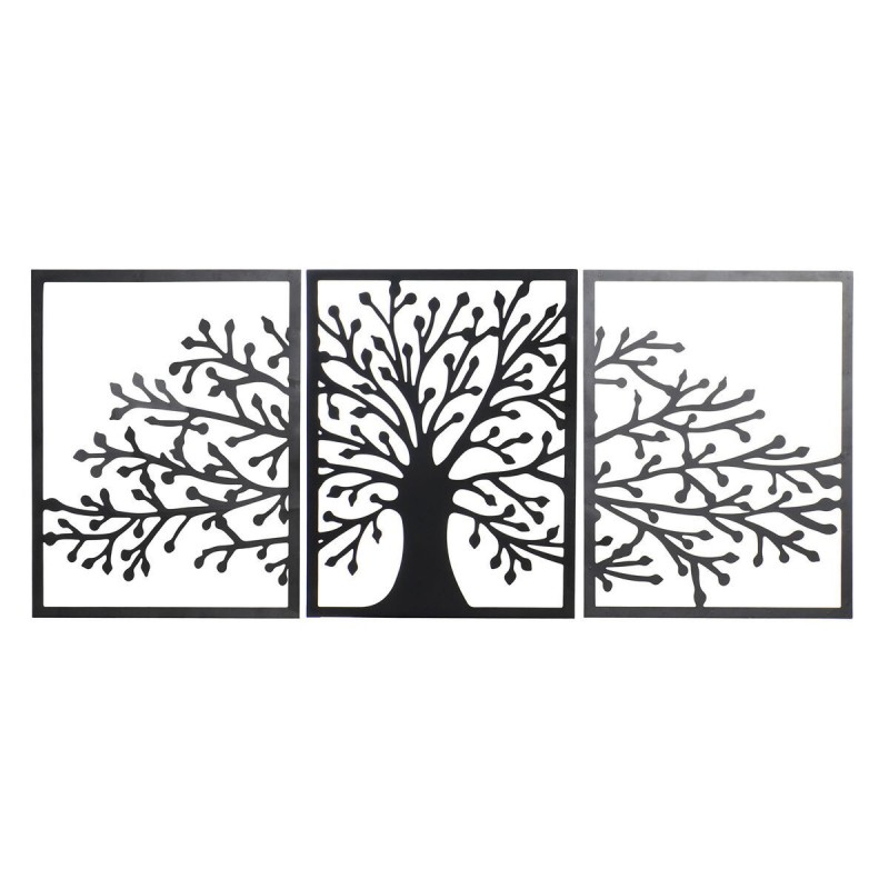 Wall decor DKD Home Decor 3 Units Black Metal Tree (141 x 1.3 x 61 cm) - Article for the home at wholesale prices