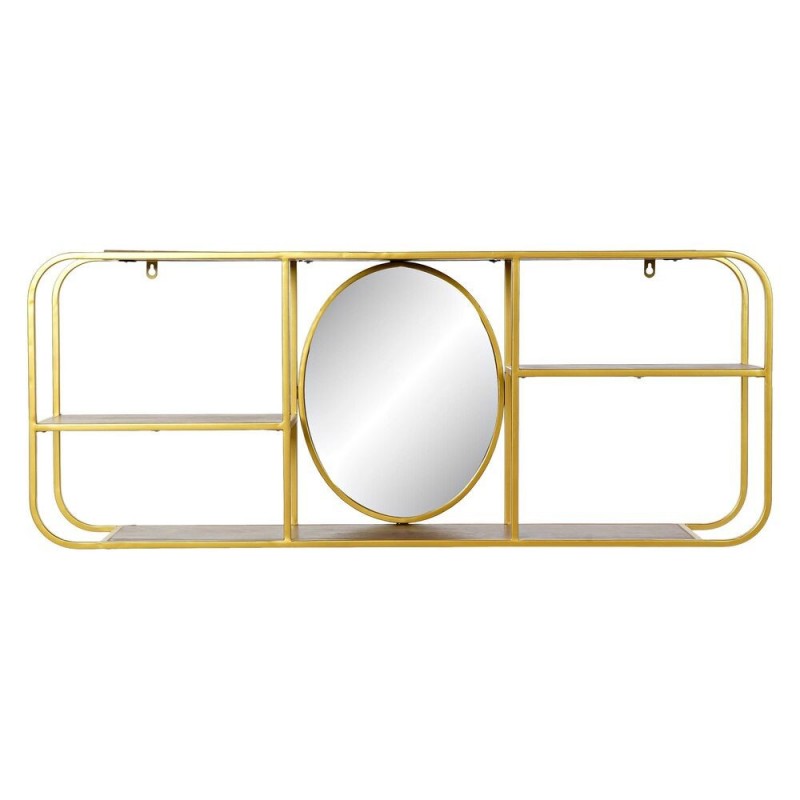 Miroir mural DKD Home Decor Miroir Doré Métal Bois Marron (100 x 18 x 40 cm) à prix grossiste - Article pour la maison à prix de gros