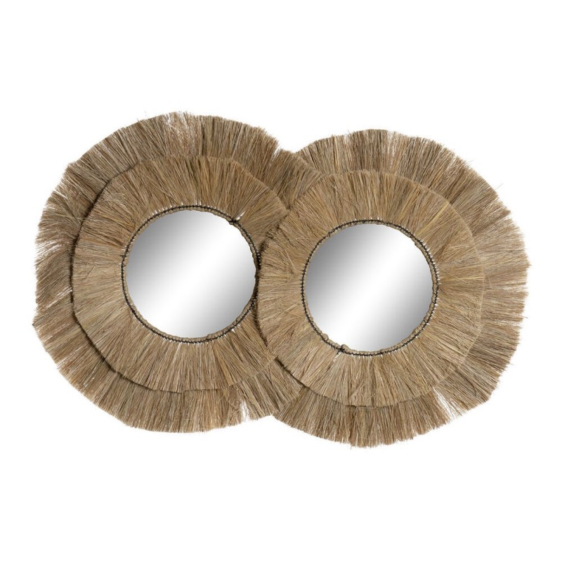 Wall mirror DKD Home Decor Verre Jute (117 x 6 x 77 cm) - Article for the home at wholesale prices