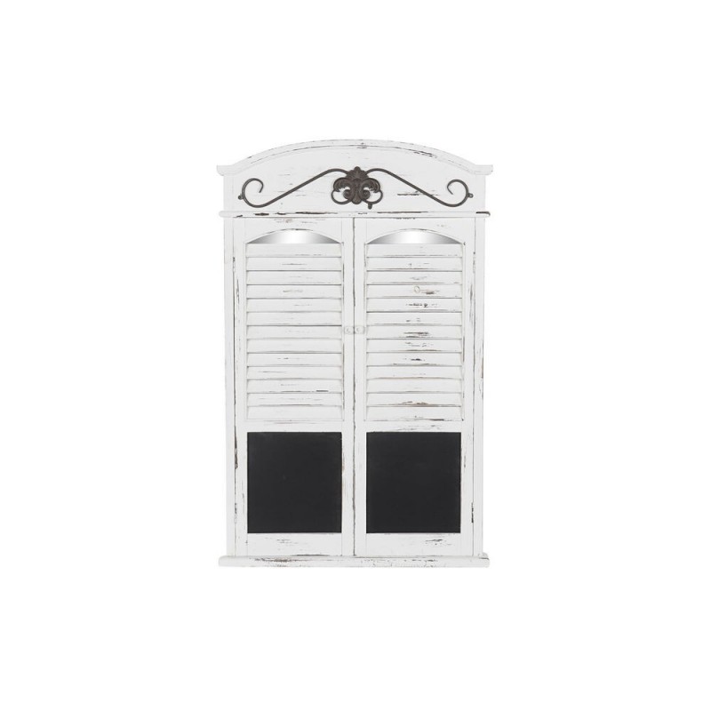 Miroir mural DKD Home Decor Miroir Noir Bois Fenêtres Blanc (60 x 7 x 94 cm) - Article pour la maison à prix de gros