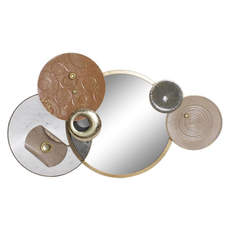 Wall decor DKD Home Decor Mirror Grey Gold Metal Modern Terracotta Circles (96.5 x 7 x 59 cm) - Article for the home at wholesale prices
