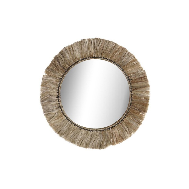 Wall mirror DKD Home Decor Verre Naturel Jute (52 x 3 x 52 cm) - Article for the home at wholesale prices