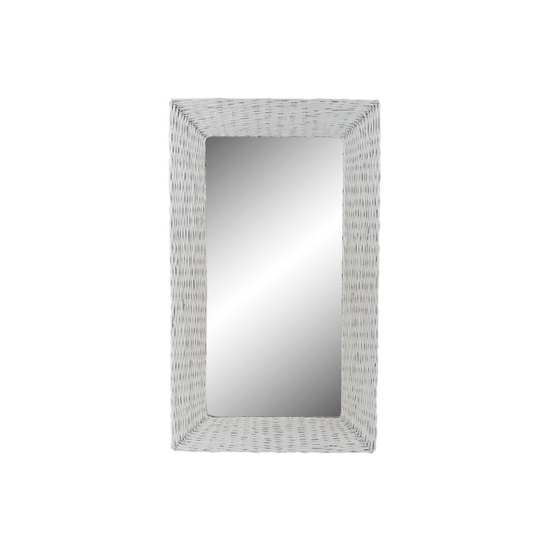 Wall mirror DKD Home Decor Glass MDF White wicker Cottage (87 x 147 x 4 cm) (87 x 4 x 147 cm) - Article for the home at wholesale prices