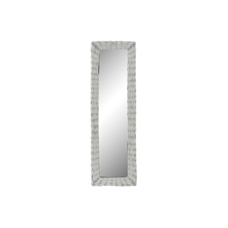 Wall mirror DKD Home Decor Glass MDF White wicker Cottage (43 x 133 x 4 cm) (43 x 4 x 132.5 cm) - Article for the home at wholesale prices