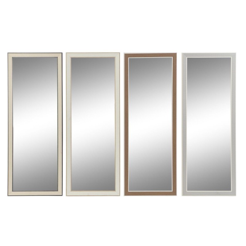 Wall mirror DKD Home Decor Glass Brown White Dark gray PS Traditional 4 Units (36 x 2 x 95.5 cm) - Article for the home at wholesale prices