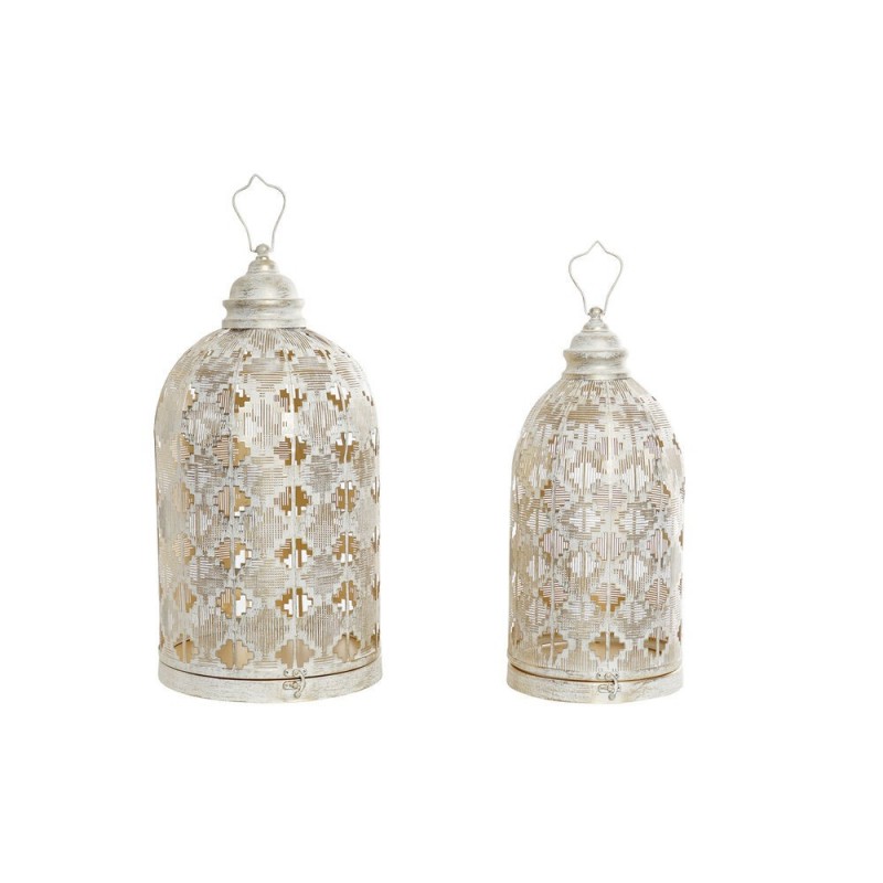 Cage DKD Home Decor Aged Finish Gold Metal White (27.5 x 27.5 x 52 cm) (2 pcs) - Article for the home at wholesale prices