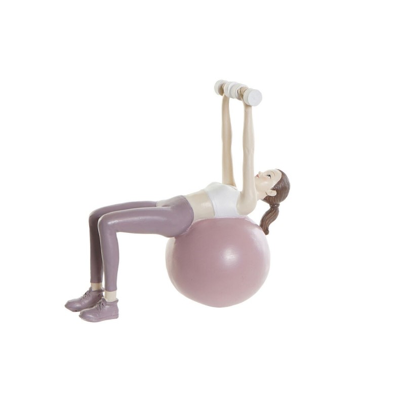 Figurine Décorative DKD Home Decor Rose Résine Yoga (18,5 x 8 x 17,5 cm) - Article pour la maison à prix grossiste