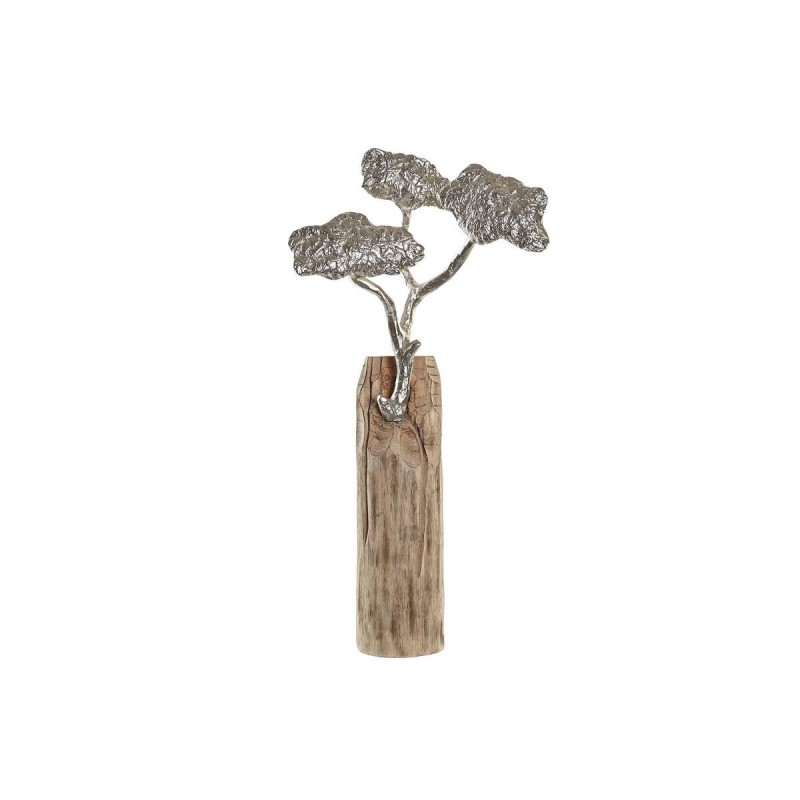 Figurine Décorative DKD Home Decor Tronc Argenté Arbre Marron Aluminium Colonial Bois de manguier (26 x 11 x 51 cm) - Article pour la maison à prix de gros