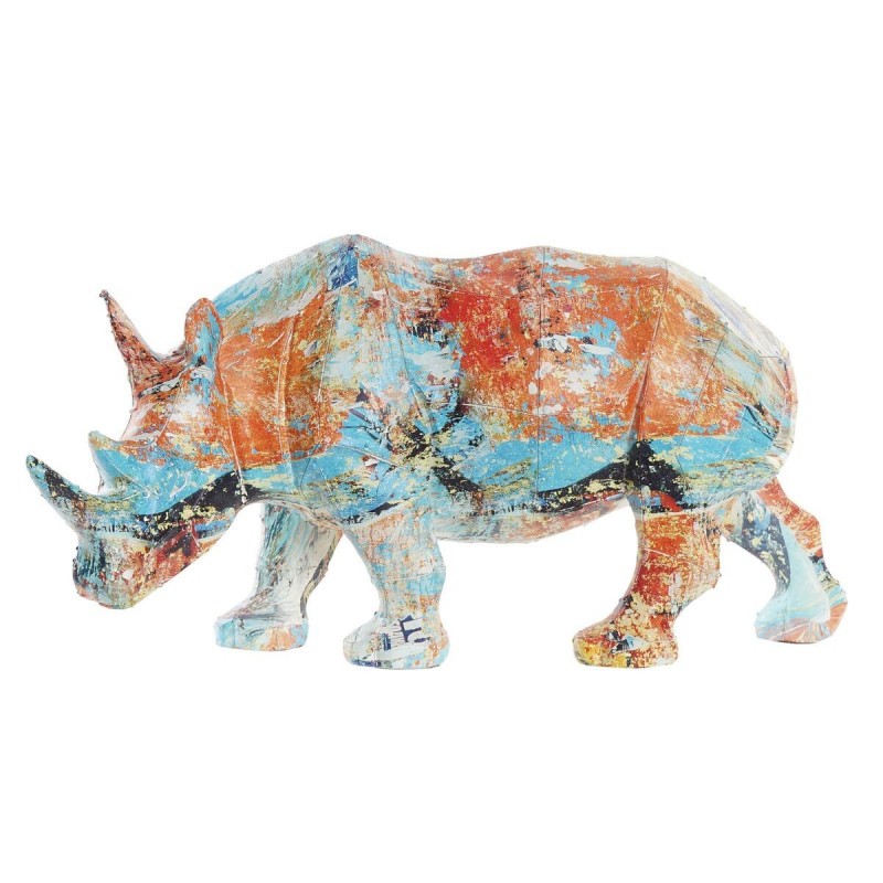 Figurine Décorative DKD Home Decor Résine Multicouleur Rhinocéros (34 x 12,5 x 16,5 cm) - Article pour la maison à prix grossiste