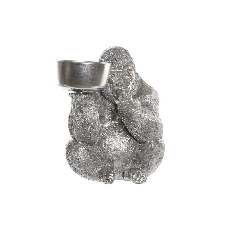 DKD Home Decor Silver Resin Gorilla Figure (32 x 26.5 x 36 cm) - Article for the home at wholesale prices