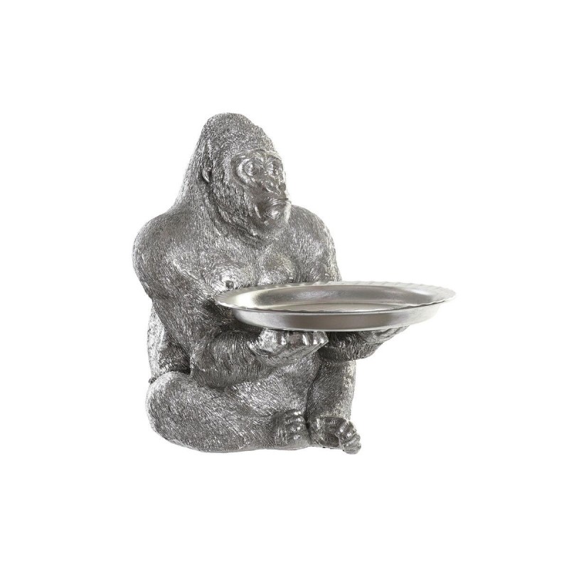 DKD Home Decor Silver Resin Gorilla Figure (38 x 55 x 52 cm) - Article for the home at wholesale prices