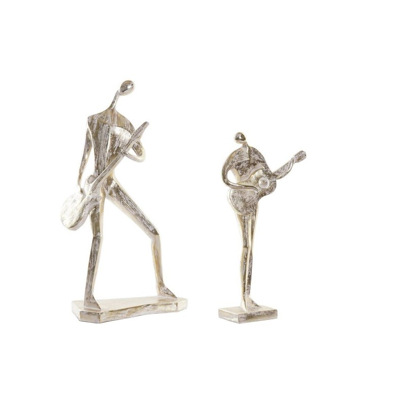 Figurine Décorative DKD Home Decor Doré Résine Musicien Traditionnel (21 x 13 x 42 cm) (2 Unités) à prix de gros - Figurine à prix grossiste