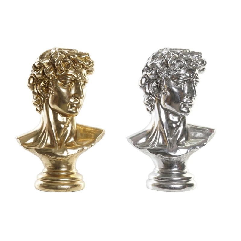 DKD Home Decor Silver Gilded Resin Bust (24.5 x 17.5 x 36 cm) (2 Units) - Article for the home at wholesale prices