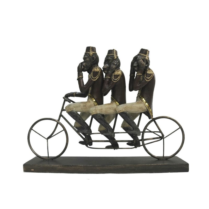 Figurine Décorative DKD Home Decor Singe Tricycle Noir Doré Métal Résine Colonial (40 x 9 x 31 cm) - Figurine à prix de gros