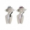 Figurine Décorative DKD Home Decor Rose Blanc Résine Fashion Girls (18,5 x 15 x 31 cm) (2 Unités) - Article pour la maison à prix de gros