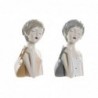 Figurine Décorative DKD Home Decor Rose Blanc Résine Fashion Girls (15 x 15 x 27,5 cm) (2 Unités) - Article pour la maison à prix grossiste