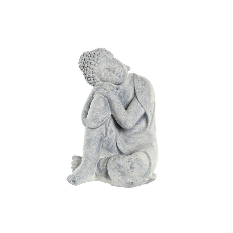 Decorative figurine DKD Home Decor Buda Light grey resin (18 x 14 x 23 cm) - Article for the home at wholesale prices