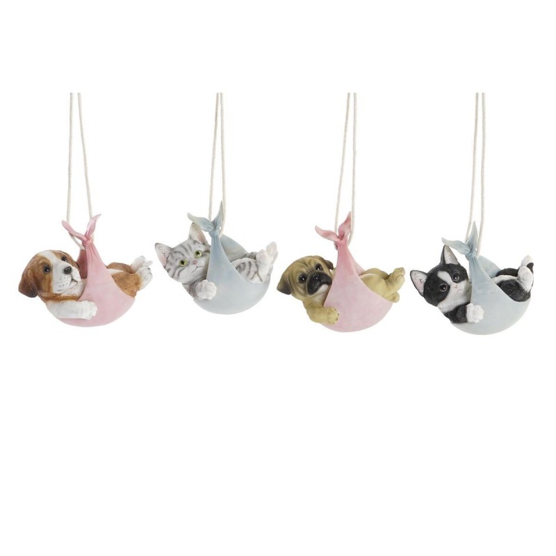 Figurine Décorative DKD Home Decor Résine Multicouleur Chien Shabby Chic (18 x 12,5 x 16 cm) (4 Unités) - Article pour la maison à prix grossiste