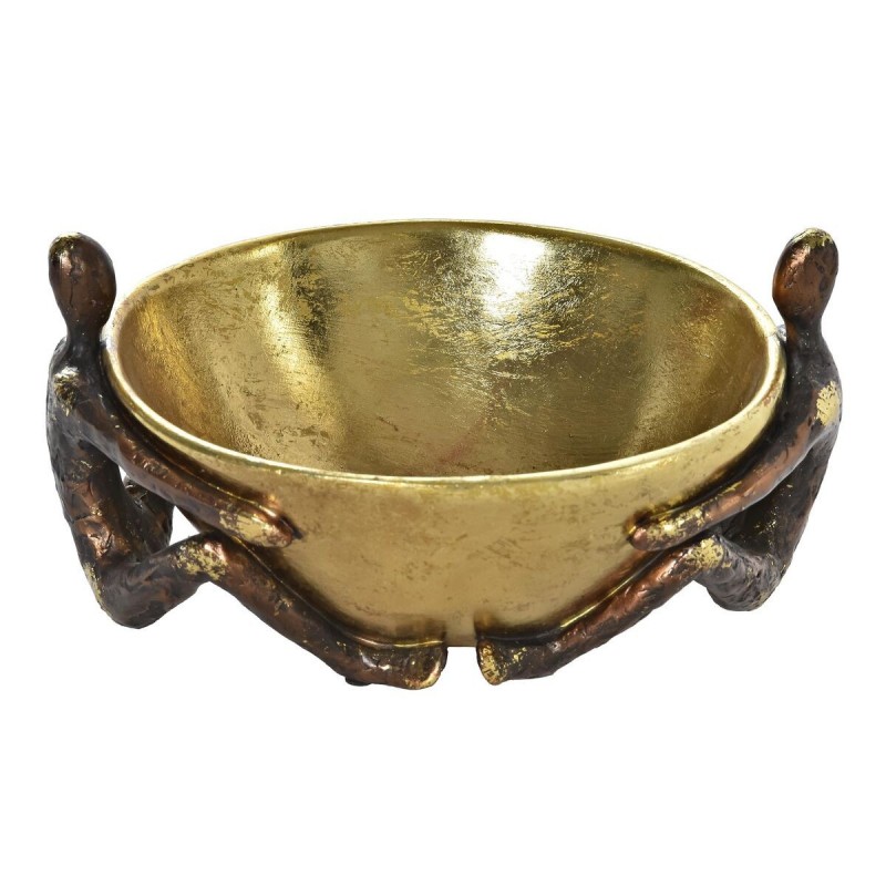 Decorative DKD Home Decor Bowl Gold Copper Resin Modern People (23 x 20 x 12 cm) - Article for the home at wholesale prices