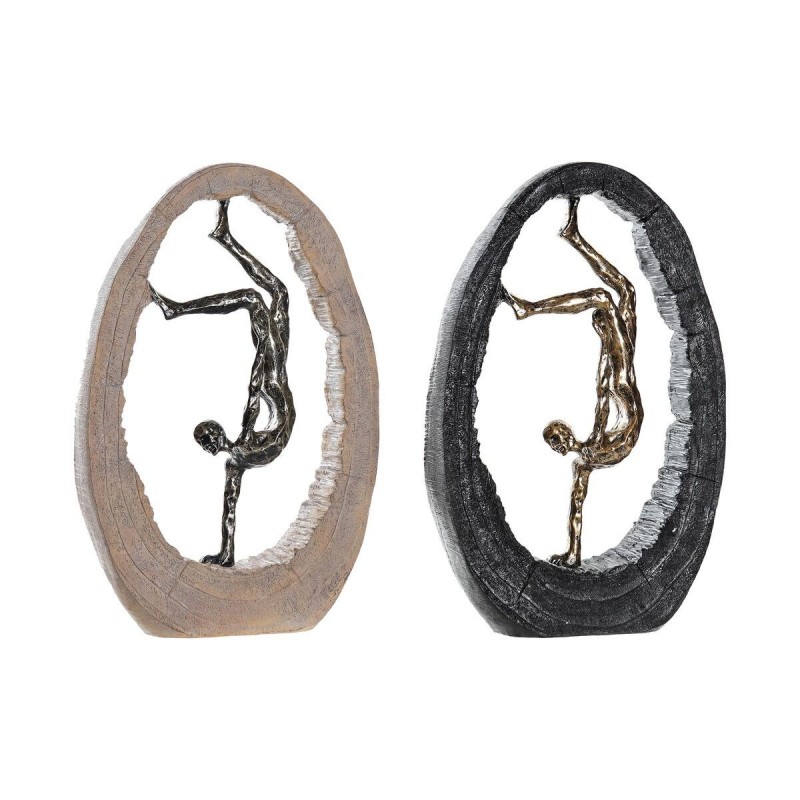 Figurine Décorative DKD Home Decor Noir Doré Résine Personnes Moderne (24 x 8 x 36 cm) (2 Unités) - Article pour la maison à prix de gros