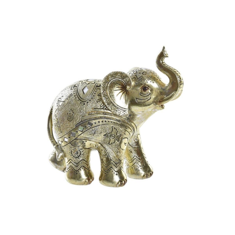 Decorative Figurine DKD Home Decor Golden Elephant Resin (19 x 8 x 18 cm) - Article for the home at wholesale prices