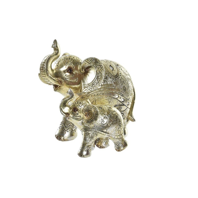 Decorative Figurine DKD Home Decor Golden Elephant Resin (17 x 11 x 15 cm) - Article for the home at wholesale prices
