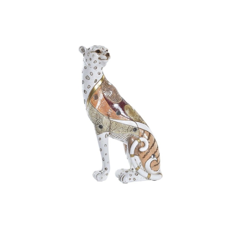 Decorative Figurine DKD Home Decor Orange White Leopard Resin (15 x 8 x 25 cm) - Article for the home at wholesale prices