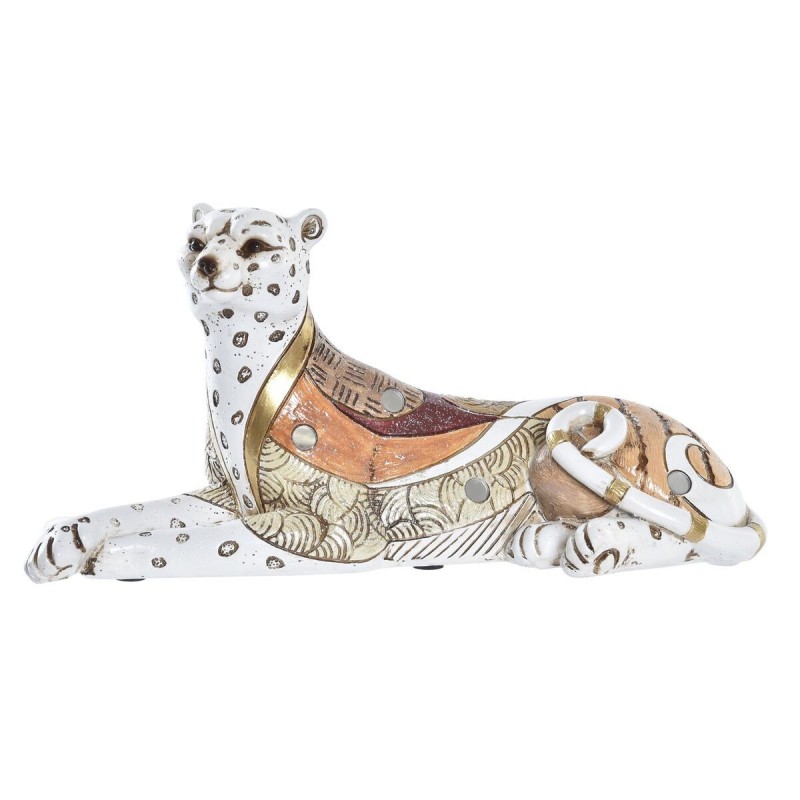 Decorative Figurine DKD Home Decor Orange White Leopard Resin (24 x 10 x 12 cm) - Article for the home at wholesale prices