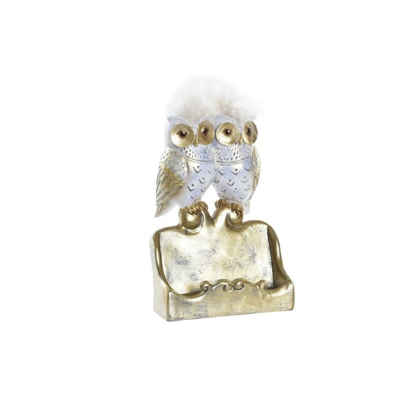 Figurine Décorative DKD Home Decor Hiboux Doré Blanc Résine Traditionnel (10 x 8 x 7 cm) à prix de gros - Article pour la maison à prix grossiste
