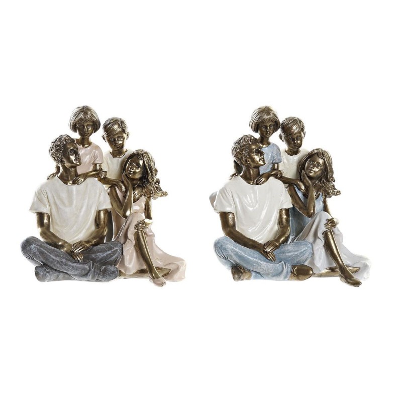 Decorative Figurine DKD Home Decor Copper Resin Modern Family (14.5 x 14.5 x 15 cm) (2 Units) - Article for the home at wholesale prices