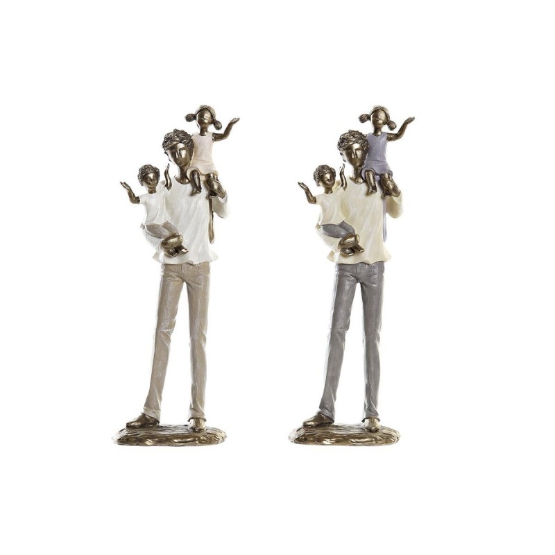 Decorative Figurine DKD Home Decor Copper White Resin Modern Family (10 x 6 x 28 cm) (2 Units) - Article for the home at wholesale prices