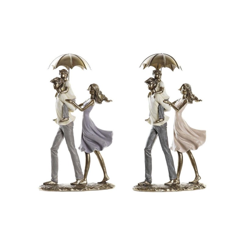 Decorative Figure DKD Home Decor Umbrella Metal Copper Modern Resin Family (17.5 x 8.5 x 31 cm) (2 Units) - Article for the home at wholesale prices