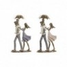 Figurine Décorative DKD Home Decor Parapluie Métal Cuivre Résine Moderne Famille (17,5 x 8,5 x 31 cm) (2 Unités) - Article pour la maison à prix grossiste