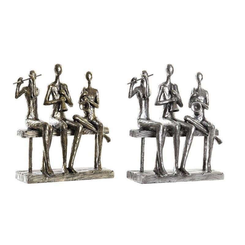 Figurine Décorative DKD Home Decor Doré Cuivre Résine Musicien Moderne (18 x 8 x 21 cm) (2 Unités) - Article pour la maison à prix grossiste