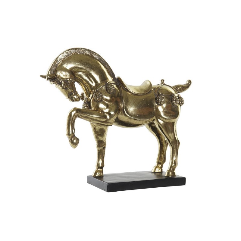 Decorative Figurine DKD Home Decor Horse Black Gold Resin (29 x 9 x 25 cm) - Article for the home at wholesale prices