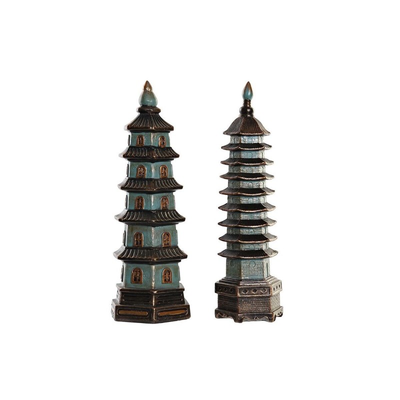 Figurine Décorative DKD Home Decor Turquoise Résine (15 x 17 x 50 cm) (2 Unités) - Article pour la maison à prix de gros