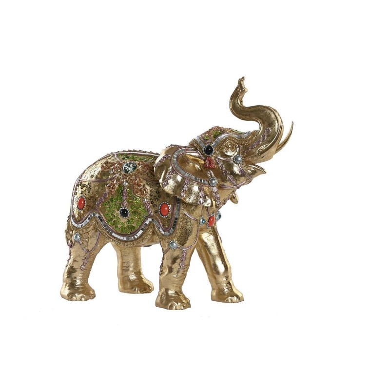 Figurine Décorative DKD Home Decor Eléphant Résine Colonial (33 x 15,5 x 31 cm) - Article pour la maison à prix de gros