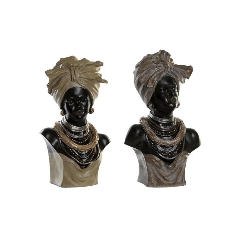 Figurine Décorative DKD Home Decor Résine Colonial Africaine (22 x 15 x 37 cm) (2 Unités) - Article pour la maison à prix de gros