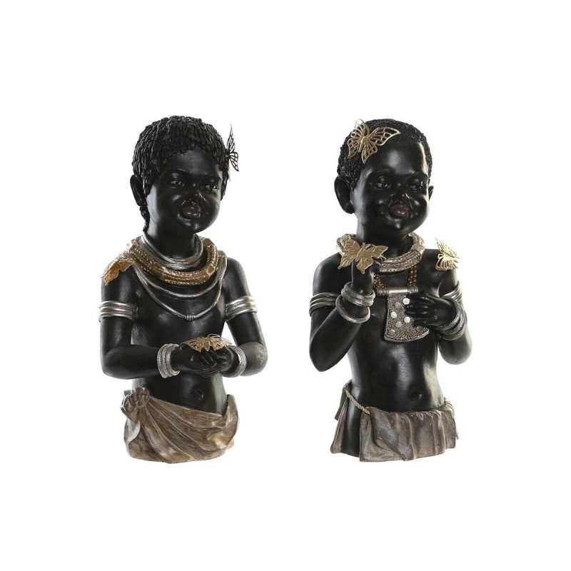 Figurine Décorative DKD Home Decor Résine Colonial Africaine (20,5 x 18 x 35 cm) (2 Unités) - Article pour la maison à prix de gros